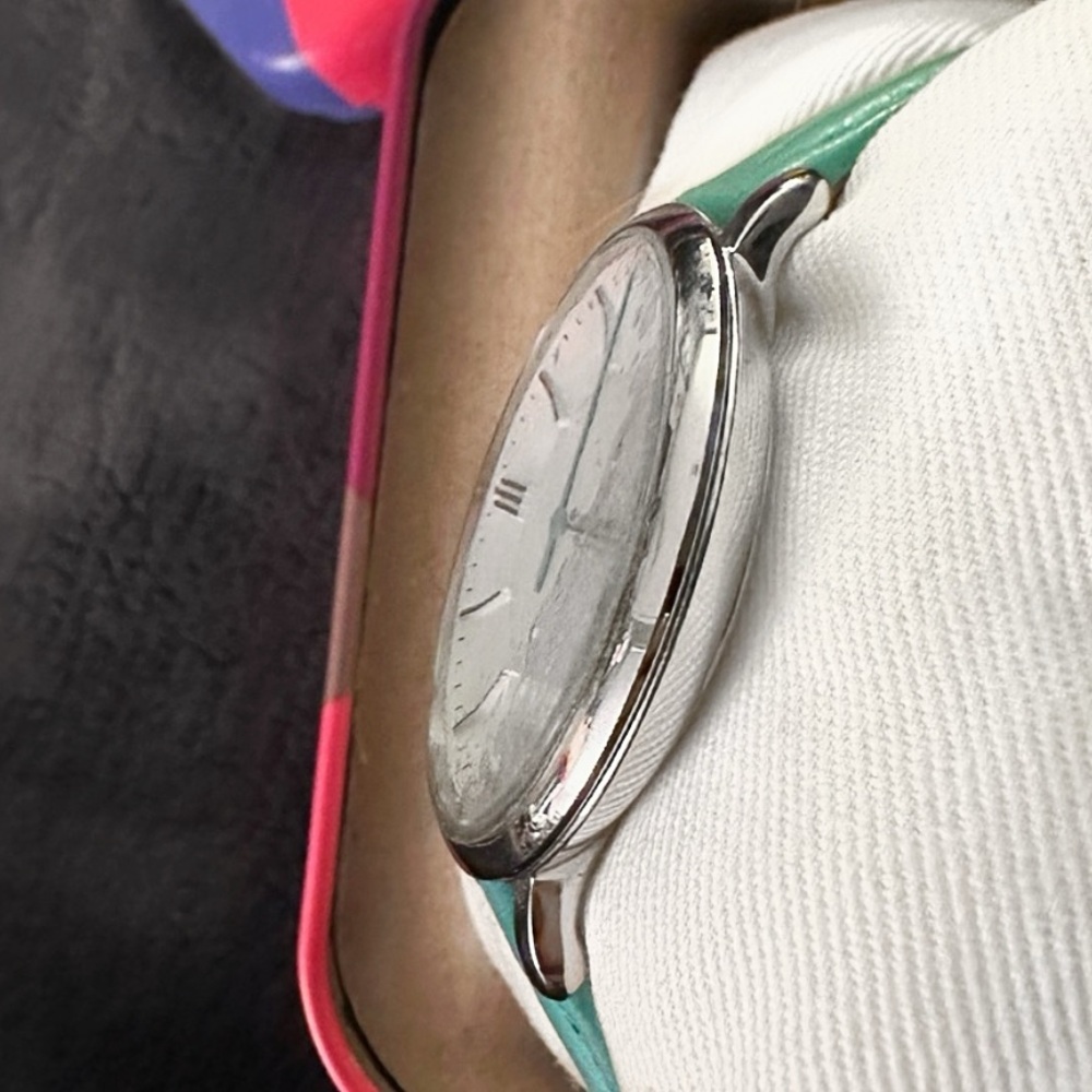 Fossil Teal Leather Jacqueline Women’s Watch w/ Silver in Original Fossil Box - Picture 2 of 7